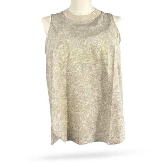 Athleta  Zephyr Print Tank Top Women’s Gray/Cream Size 1X Viper Reptile Stretch - Picture 2 of 10